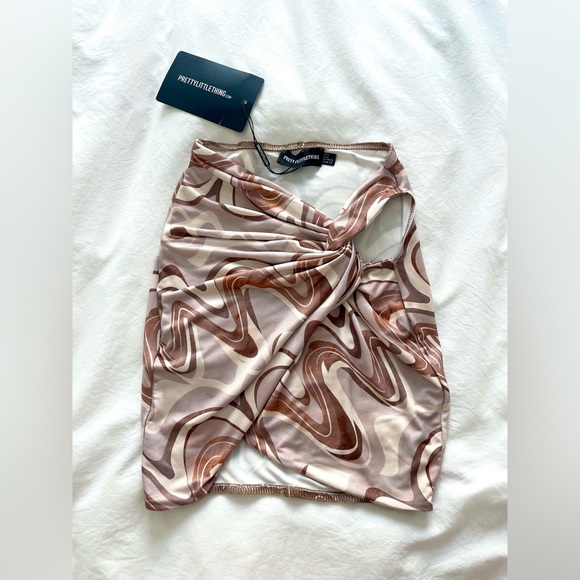 Pretty Little Thing Mocha Knot Skirt - Picture 1 of 5